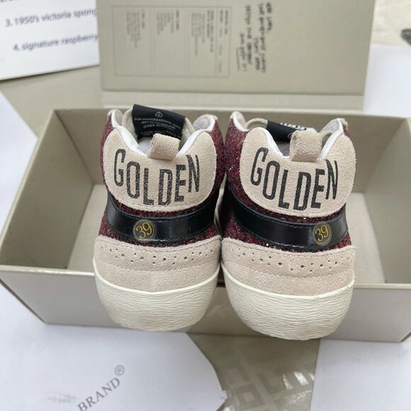 Golden Goose Mid Star In Burgundy Glitter With Gray Inserts And White Star - Picture 3 of 9